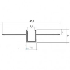 Профіль для світлодіодної стрічки для установки в гіпсокартон або штукатурку TOKiO-1607