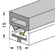 Профіль силіконовий для світлодіодної стрічки TOKiO (15х15 мм) гнучкий
