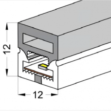 Профіль силіконовий для світлодіодної стрічки TOKiO (12х12 мм) гнучкий