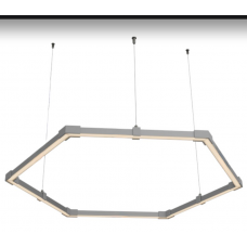 Світильник розбірний світлодіодний підвісний стельовий шестикутник 110-240V 24W 3500k (500мм х 6)