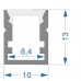 Профиль для светодиодной ленты  TOKiO-1202 + матовый рассеиватель в комплекте (10 х 13 мм)