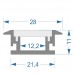 Светодиодный профиль для пола TOKiO-802 и матовый рассеиватель (11 х 21 мм)