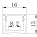 LED-профіль чорний (13 х 16 мм)