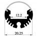 Круглий  профіль для світлодіодної стрічки TOKIO-АЛ-08-2  та розсіювач у комплекті, діаметр 20 мм