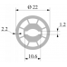 Силіконовий профіль для світлодіодної стрічки круглий 22мм, TOKiO-СП-8, IP67, з ниткою