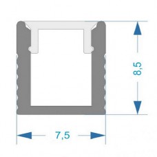 Профиль для светодиодной ленты тонкий  X1201 + матовый рассеиватель A1201, м