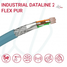 Кабель FABER INDUSTRIAL DATALINE 200 B FLEX PUR SFTP 04X2XAWG26/7 cUL синій Кабель FABER INDUSTRIAL DATALINE 200 B FLEX PUR SFTP 04X2XAWG26/7 cUL синій