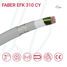 Кабель екранований FABER EFK 310 CY 04G2.5 cUL сірий, для складних умов застосування Кабель екранований FABER EFK 310 CY 04G2.5 cUL сірий, для складних умов застосування