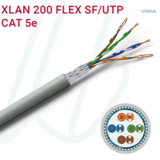 Кабель передачі даних VOKA-LAN XLAN 200 SF/UTP flex 4X2XAWG26/7 Cat.5 сірий