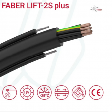 Кабель керування FABER LIFT-2S-JZ Plus (12x1,5мм) чорний, для ліфтів, кранів і конвеєрів Кабель керування FABER LIFT-2S-JZ Plus (12x1,5мм) чорний, для ліфтів, кранів і конвеєрів