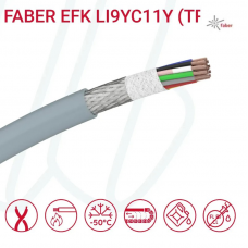 Кабель передачі даних  FABER EFK Li9YC11Y (4X2X0.34 мм) cUL сірий
