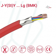 Кабель телекомунікаційний кабель з екрануванням, J-Y(St)Y...LG 1X2X0,8 (0,5мм²) BMK червоний