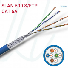 Кабель передачі даних  VOKA-LAN SLAN 500 S/FTP 4X2XAWG23/1 Cat.6A FRNC Dca блакитний, 4 кручені пари (8 жил)