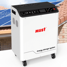 Система зберігання електроенергії (1 кВт) ДБЖ MUST НВР15-1224 50Ah MPPT 1 кВт 1,28 кВт*г LiFePО4