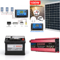 Міні сонячна електростанція для дачі та будинку TOKiO-Solar-100 Вт, інвертор 1500W (макс 2200W), чистий синус, АКБ 55Ah 